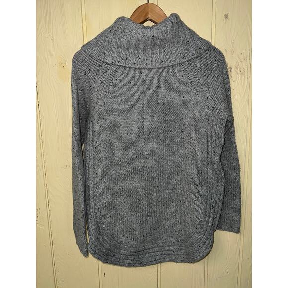 Wool Blend Medium Cynthia Rowley Curvy Hem Cowl Neck Sweater Side Zip Gray - Picture 4 of 8
